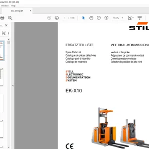 Still Vertical order picker EK-X10 Still Electronic Documentation System Spare Parts List Manual - PDF DOWNLOAD