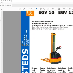 Still Walkle-high lift truck EGV 10 EGV 12 Spare Parts List Manual - PDF DOWNLOAD