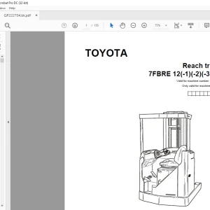 Toyota 7FBRE 12(-1)(-2)(-3)(C) Reach Truck Parts Catalogue Manual 743654 - PDF DOWNLOAD