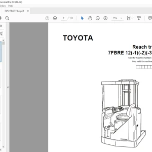 Toyota 7FBRE 12(-1)(-2)(-3)(C) Reach Truck Parts Catalogue Manual 930971 - PDF DOWNLOAD