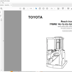 Toyota 7FBRE 16(-1)(-2)(-3)(C) Reach truck Parts Catalogue Manual 435653AT - PDF DOWNLOAD