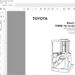 Toyota 7FBRE 16(-1)(-2)(-3)(C) Reach truck Parts Catalogue Manual 564300AT - PDF DOWNLOAD