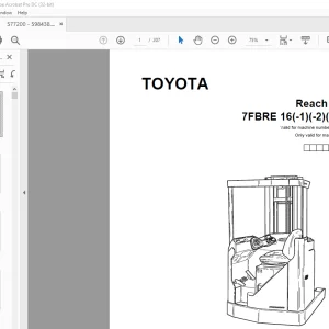 Toyota 7FBRE 16(-1)(-2)(-3)(C) Reach truck Parts Catalogue Manual 577200AT - PDF DOWNLOAD