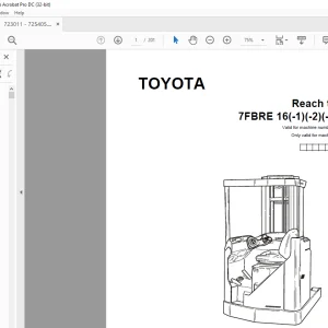 Toyota 7FBRE 16(-1)(-2)(-3)(C) Reach truck Parts Catalogue Manual 723011 - PDF DOWNLOAD