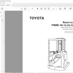 Toyota 7FBRE 16(-1)(-2)(-3)(C) Reach truck Parts Catalogue Manual 725406 - PDF DOWNLOAD
