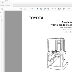 Toyota 7FBRE 16(-1)(-2)(-3)(C) Reach truck Parts Catalogue Manual 743654 - PDF DOWNLOAD