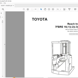 Toyota 7FBRE 16(-1)(-2)(-3)(C) Reach truck Parts Catalogue Manual 930971 - PDF DOWNLOAD