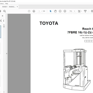 Toyota 7FBRE 16(-1)(-2)(-3)(C) Reach truck Parts Catalogue Manual 944801 - PDF DOWNLOAD