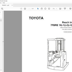 Toyota 7FBRE 16(-1)(-2)(-3)(C) Reach truck Parts Catalogue Manual 964843 - PDF DOWNLOAD
