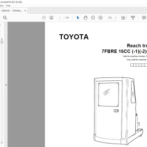 Toyota 7FBRE 16CC (-1)(-2)(-3) Reach truck Parts Catalogue Manual 598439 - PDF DOWNLOAD