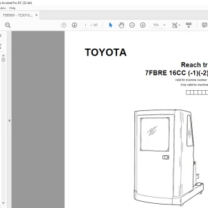 Toyota 7FBRE 16CC (-1)(-2)(-3) Reach truck Parts Catalogue Manual 709569 - PDF DOWNLOAD