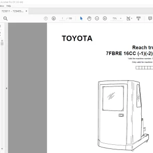 Toyota 7FBRE 16CC (-1)(-2)(-3) Reach truck Parts Catalogue Manual 723011 - PDF DOWNLOAD