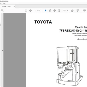 Toyota 7FBRE12N(-1)(-2)(-3)(C) Reach Truck Parts Catalogue Manual 964843 - PDF DOWNLOAD