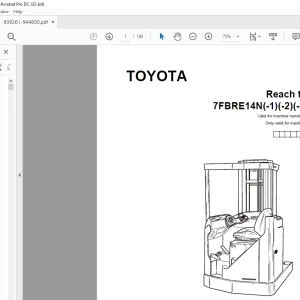 Toyota 7FBRE14N(-1)(-2)(-3)(C) Reach truck Parts Catalogue Manual 939261 - PDF DOWNLOAD