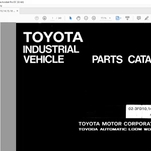 Toyota Forklift 02-3FD10 02-3FD14 02-3FD15 02-3FD18 Parts Catalog Manual G102-8 - PDF DOWNLOAD