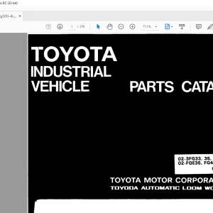 Toyota Forklift 02-3FG33 02-3FG35 02-3FG40 02-FGE35 02-FGE45 Parts Catalog Manual G300-4 - PDF DOWNLOAD