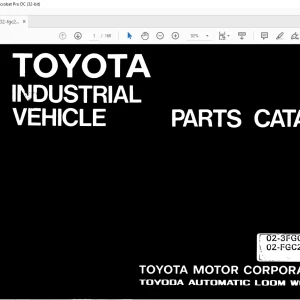 Toyota Forklift 02-3FGC30 02-FGC28 Parts Catalog Manual G107-2 - PDF DOWNLOAD