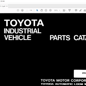 Toyota Forklift 2FB7 2FB9 Parts Catalog Manual G201-1 - PDF DOWNLOAD