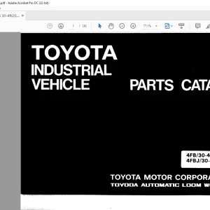 Toyota Forklift 4FB 30 4FB20 4FB25 4FBJ 30 4FBJ20 4FBJ25 Parts Catalog Manual G203-1 - PDF DOWNLOAD