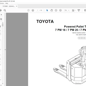Toyota Forklift 7 PM18 7 PM20 7 PM20N Powered Pallet Truck Parts Catalogue Manual 570989AT - PDF DOWNLOAD