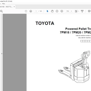 Toyota Forklift 7 PM18 7 PM20 7 PM20N Powered Pallet Truck Parts Catalogue Manual 945168 - PDF DOWNLOAD