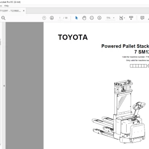 Toyota Forklift 7 SM12F Powered Pallet Stacker Parts Catalogue Manual 715397 - PDF DOWNLOAD