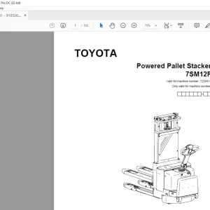 Toyota Forklift 7 SM12F Powered Pallet Stacker Parts Catalogue Manual 723981 - PDF DOWNLOAD