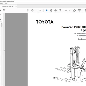 Toyota Forklift 7 SM12S Powered Pallet Stacker Parts Catalogue Manual 704423 - PDF DOWNLOAD