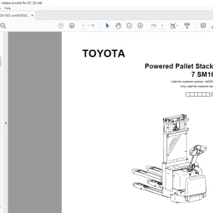 Toyota Forklift 7 SM16D Powered Pallet Stacker Parts Catalogue Manual 440950AT - PDF DOWNLOAD