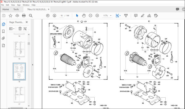 Toyota Forklift 7FBCU15 7FBCU18 30-7FBCU15 7FBCU18 Parts Catalog Manual ...