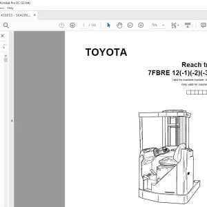 Toyota Forklift 7FBRE 12(-1)(-2)(-3)(C) Reach truck Spare Parts Catalogue Manual 435653AT - PDF DOWNLOAD