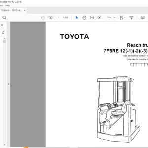 Toyota Forklift 7FBRE 12(-1)(-2)(-3)(C) Reach truck Spare Parts Catalogue Manual 709569 - PDF DOWNLOAD