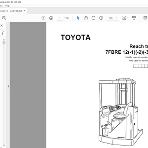 Toyota Forklift 7FBRE 12(-1)(-2)(-3)(C) Reach truck Spare Parts Catalogue Manual 723011 - PDF DOWNLOAD