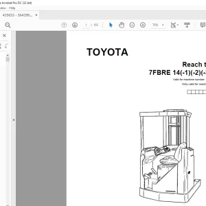 Toyota Forklift 7FBRE 14(-1)(-2)(-3)(C) Reach truck Spare Parts Catalogue Manual 435653AT - PDF DOWNLOAD