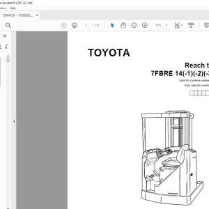 Toyota Forklift 7FBRE 14(-1)(-2)(-3)(C) Reach truck Spare Parts Catalogue Manual 598439 - DOWNLOAD