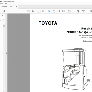 Toyota Forklift 7FBRE 14(-1)(-2)(-3)(C) Reach truck Spare Parts Catalogue Manual 709569 - PDF DOWNLOAD