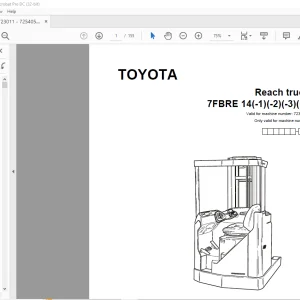 Toyota Forklift 7FBRE 14(-1)(-2)(-3)(C) Reach truck Spare Parts Catalogue Manual 723011 - PDF DOWNLOAD