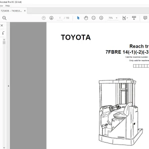 Toyota Forklift 7FBRE 14(-1)(-2)(-3)(C) Reach truck Spare Parts Catalogue Manual 725406 - PDF DOWNLOAD
