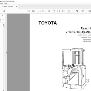 Toyota Forklift 7FBRE 14(-1)(-2)(-3)(C) Reach truck Spare Parts Catalogue Manual 743654 - PDF DOWNLOAD