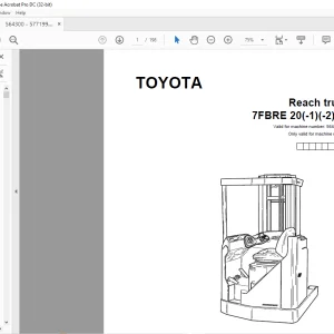 Toyota Forklift 7FBRE 20(-1)(-2)(C) Reach Truck Parts Catalogue Manual 564300AT - PDF DOWNLOAD