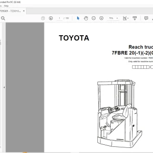 Toyota Forklift 7FBRE 20(-1)(-2)(C) Reach Truck Parts Catalogue Manual 709569 - PDF DOWNLOAD