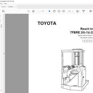 Toyota Forklift 7FBRE 20(-1)(-2)(C) Reach Truck Parts Catalogue Manual 723011 - PDF DOWNLOAD