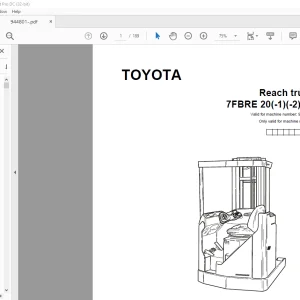 Toyota Forklift 7FBRE 20(-1)(-2)(C) Reach Truck Parts Catalogue Manual 944801 - PDF DOWNLOAD