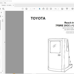 Toyota Forklift 7FBRE 20CC (-1)(-2) Reach truck Parts Catalogue Manual 743654 - PDF DOWNLOAD