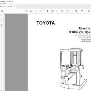 Toyota Forklift 7FBRE 25(-1)(-2)(C) Reach truck Parts Catalogue Manual 435653AT - PDF DOWNLOAD