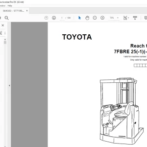 Toyota Forklift 7FBRE 25(-1)(-2)(C) Reach truck Parts Catalogue Manual 564300AT - PDF DOWNLOAD