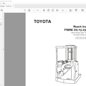 Toyota Forklift 7FBRE 25(-1)(-2)(C) Reach truck Parts Catalogue Manual 709569 - PDF DOWNLOAD