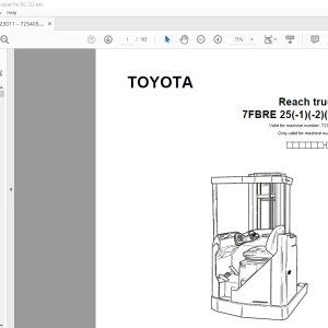 Toyota Forklift 7FBRE 25(-1)(-2)(C) Reach truck Parts Catalogue Manual 723011 - PDF DOWNLOAD