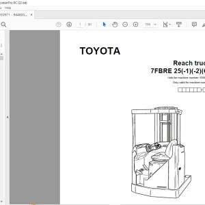 Toyota Forklift 7FBRE 25(-1)(-2)(C) Reach truck Parts Catalogue Manual 930971 - PDF DOWNLOAD