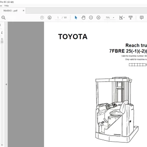 Toyota Forklift 7FBRE 25(-1)(-2)(C) Reach truck Parts Catalogue Manual 964843 - PDF DOWNLOAD
